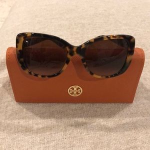 Tory Burch sunglasses and logo case